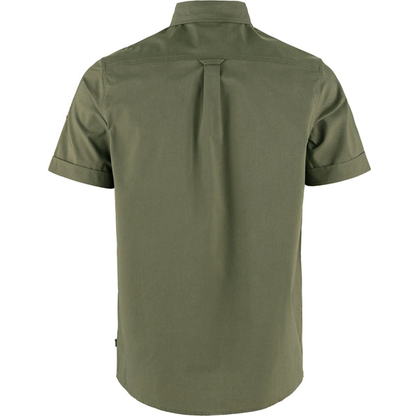 Fjällräven Men&#39;s Button Ups - Övik Air Stretch Short Sleeve Shirt - Laurel Green