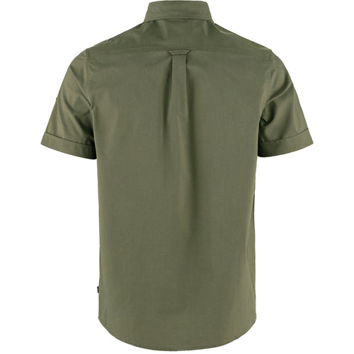 Fjällräven Men's Button Ups - Övik Air Stretch Short Sleeve Shirt - Laurel Green