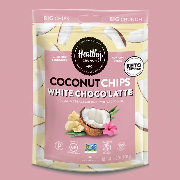 Healthy Crunch Snacks - White Choco&#39;Latte Coconut Chips