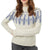 Tentree Women's Sweaters - Highline Wool Intarsia Sweater - Pale Oak Heather/Sodalite Blue/Purple Ash