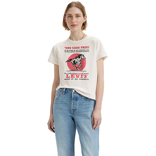 Levi&#39;s Women&#39;s T-Shirts - Graphic Classic Tee - Cash Prize Egret