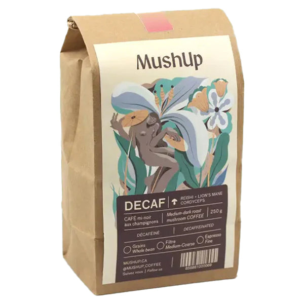 MushUp Whole Bean Mushroom Coffee - Decaf/Detox-Energy - Reishi+Lion&#39;s Mane+Cordyceps