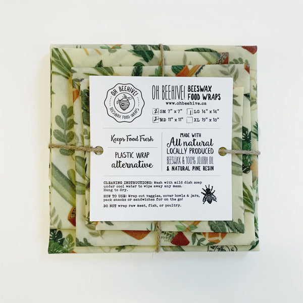 Oh Beehive Beeswax Food Wraps - Starter Pack - House Plant Collection