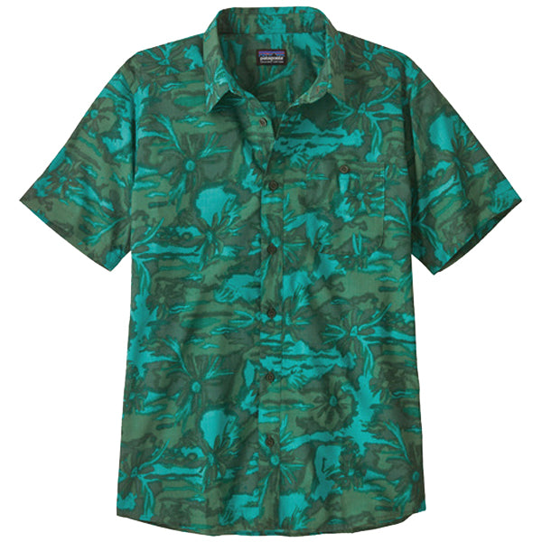 Patagonia Men&#39;s Button Ups - Go To Shirt - Cliffs and Waves: Conifer Green