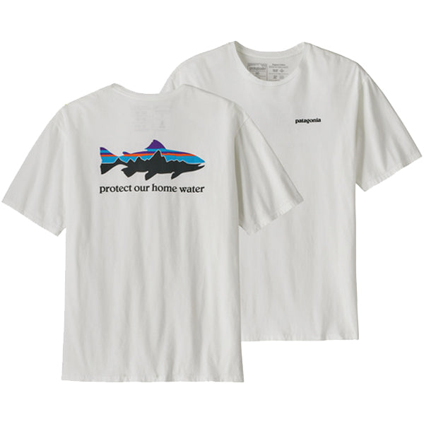 Patagonia Men&#39;s T-Shirts - Home Water Trout Organic - White