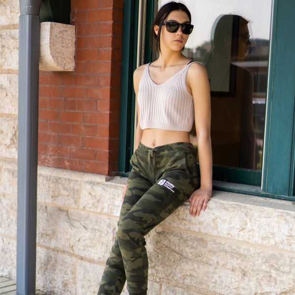 Prairie Supply Company Women&#39;s Sweatpants - Find Your North Minimal - Forest Camo