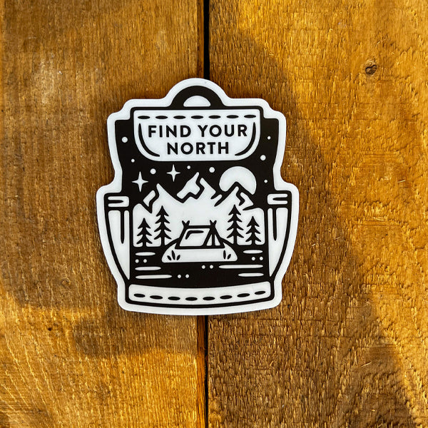 Prairie Supply Company - Find Your North In Backpacking Sticker