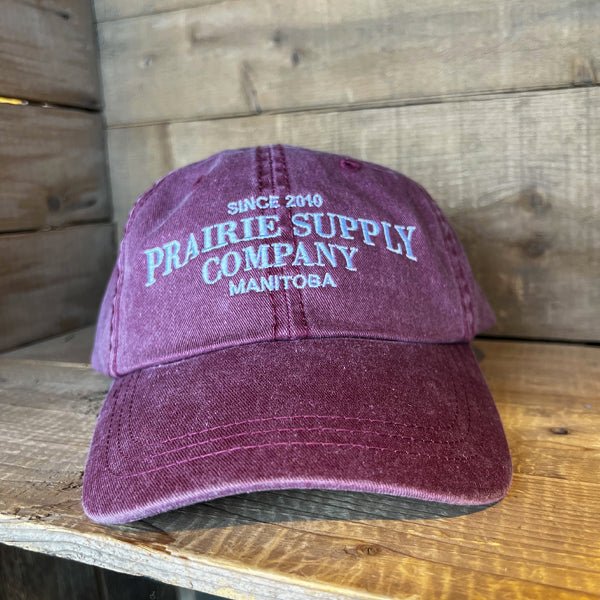 Prairie Supply Company Unisex Hats - Since 2010 Dad Hat - Vintage Maroon