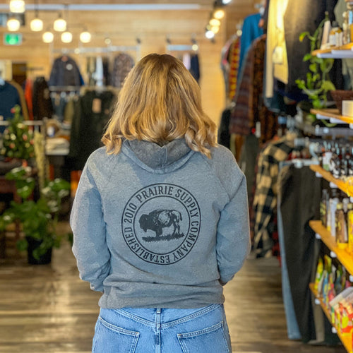 Prairie Supply Company Unisex Hoodies - Reverse Cultivated Circle - Nickle