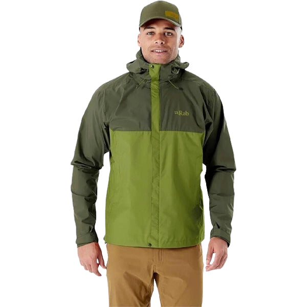 Rab Men&#39;s Jackets - Downpour Eco Jacket - Army/Aspen Green
