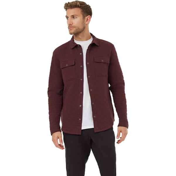 Tentree Men&#39;s Button Ups - Colville Quilted Shacket - Mulberry