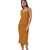 Tentree Women's Dresses - Rib Square Neck Dress - Golden Brown