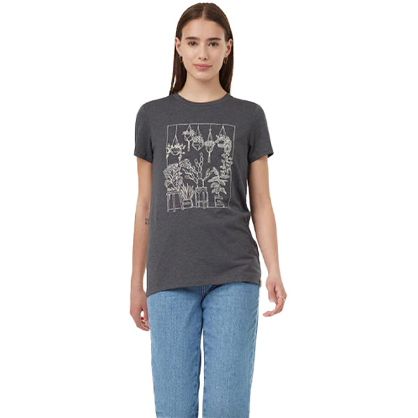 Tentree Women&#39;s T-Shirts - Plant Club - Graphite Heather/Sugar Pine