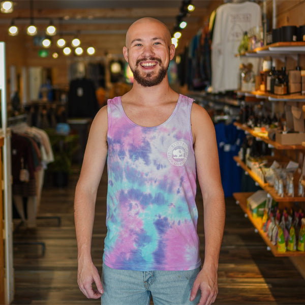 Prairie Supply Company Unisex Tank Tops - Reverse Cultivated Circle - Cotton Candy
