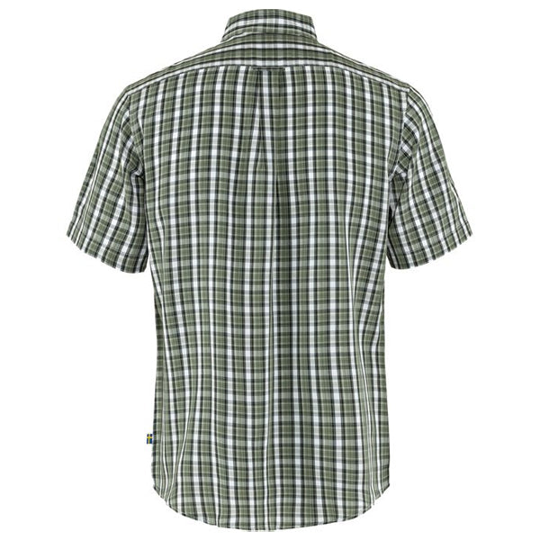 Fjällräven Men&#39;s Button Ups - Abisko Cool Shirt SS - Patina Green/Dark Navy