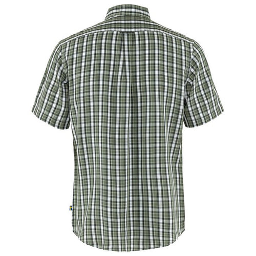 Fjällräven Men's Button-Ups - Abisko Cool Shirt SS - Patina Green/Dark Navy