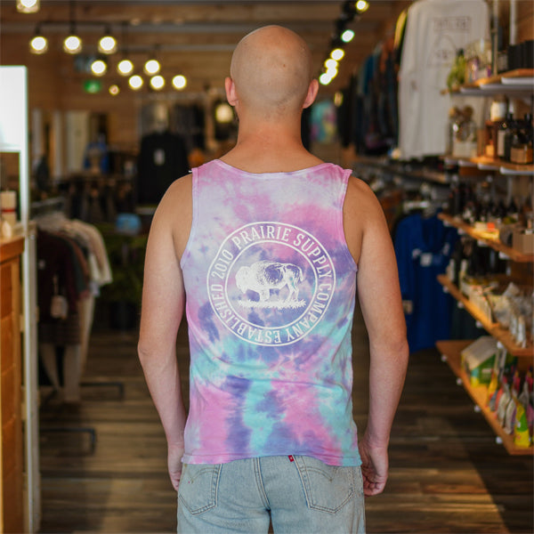 Prairie Supply Company Unisex Tank Tops - Reverse Cultivated Circle - Cotton Candy