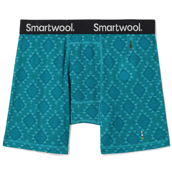 Smartwool Men&#39;s Underwear - Merino Print Boxer Brief - Deep Lake