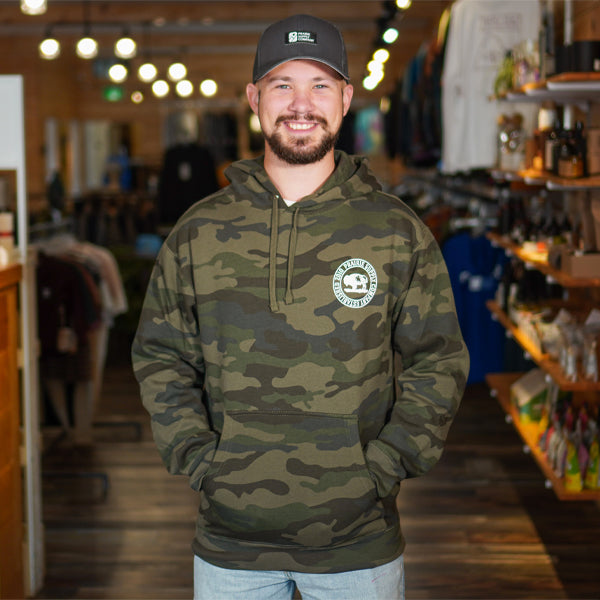 Prairie Supply Company Unisex Hoodies - Reverse Cultivated Circle - Donny Green Camo