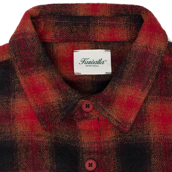 Kuwallatee Men&#39;s Button Ups - Flannel Overshirt - Red
