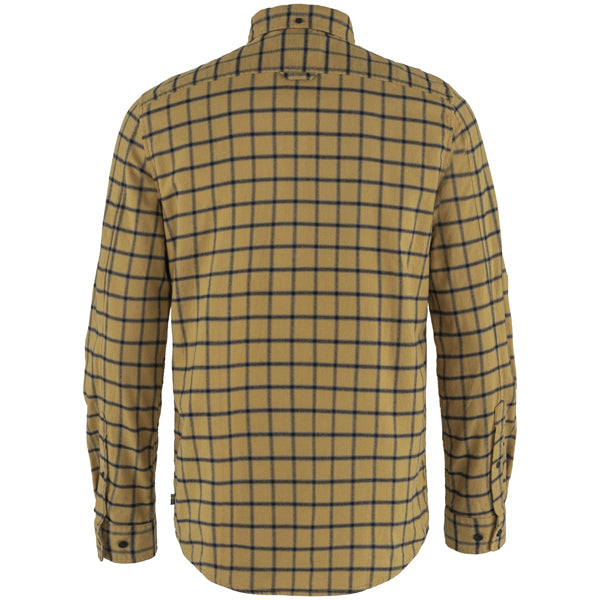 Fjällräven Men&#39;s Button Ups - Övik Flannel Shirt - Buckwheat Brown/Dark Navy