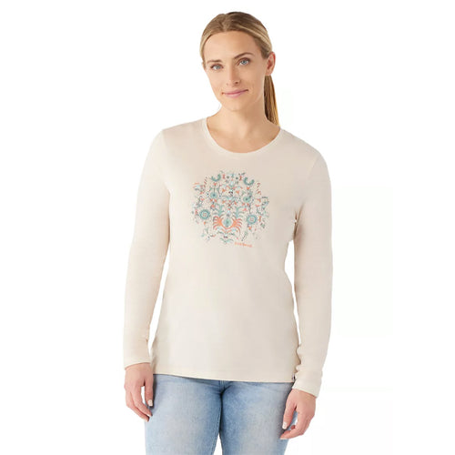 Smartwool Women's Long Sleeves - Tundra Graphic - Almond Heather