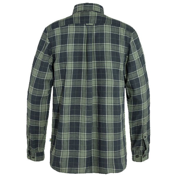 Fjällräven Men&#39;s Button Ups - Övik Travel Shirt LS - Dark Navy/Patina Green
