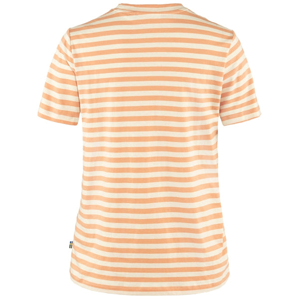 Fjällräven Women&#39;s T-Shirts - Art Striped Tee - Pink/Chalk White