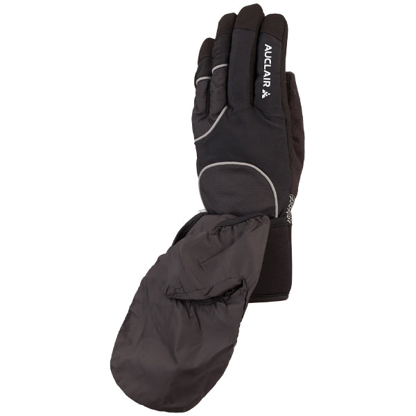 Auclair Men&#39;s Mitts &amp; Gloves - Honeycomb Running Gloves - Black/Black/Silver