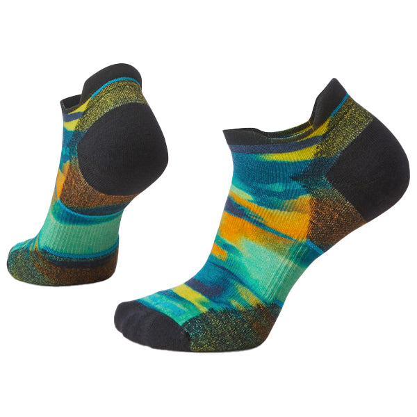 Smartwool Women&#39;s Socks - Run Targeted Cushion Brushed Print Low Ankle - Twilight Blue