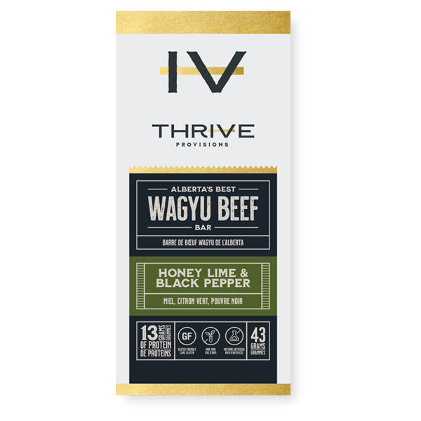 Thrive Provisions Beef Bars - Honey Lime And Black Pepper - 43g