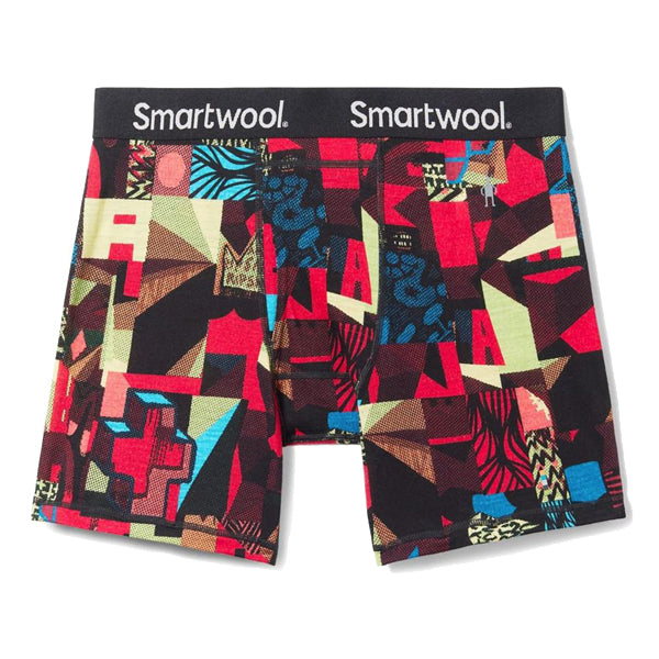 Smartwool Men&#39;s Underwear - Merino Print Boxer Brief - Jaime Molina Rhythmic Red Print