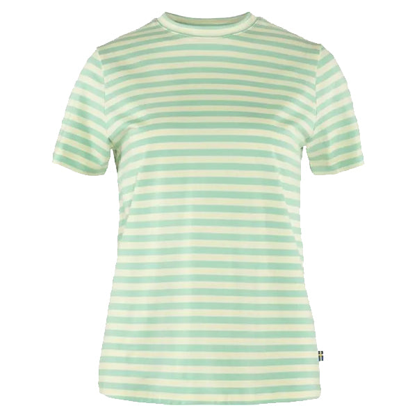 Fjällräven Women&#39;s T-Shirts - Art Striped - Sky/Chalk White