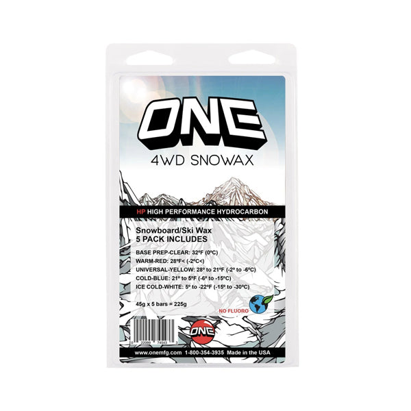 OneBall Snowboard Accessories - 4WD 5 Pack Snowboard/Ski Wax