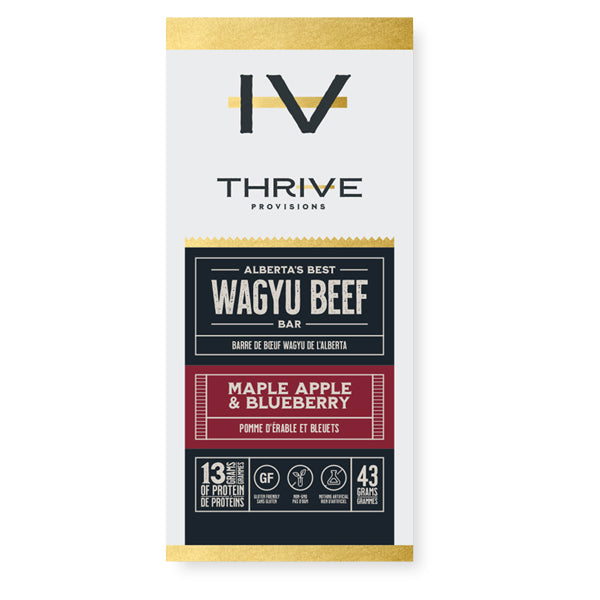 Thrive Provisions Beef Bars - Maple Apple And Blueberry - 43g