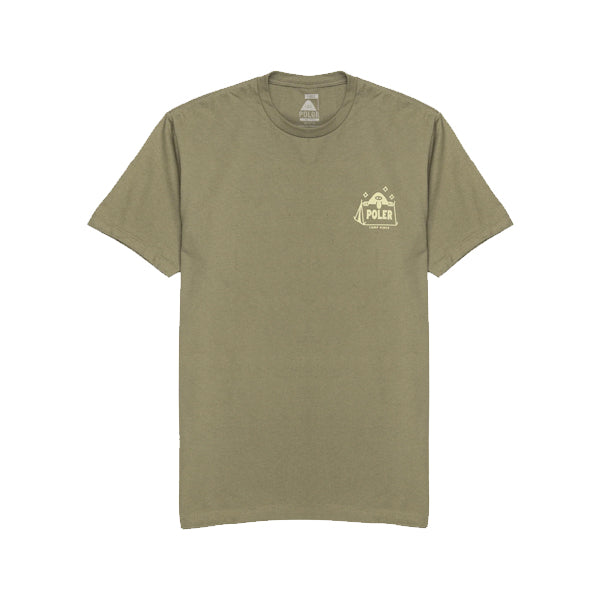 Poler Men&#39;s T-Shirts - North Star Camp Vibes Tee - Light Olive