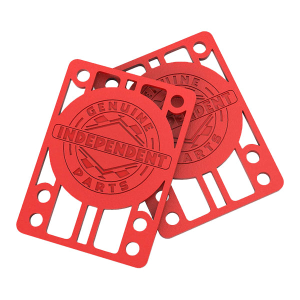 Independent Skate Accessories - 1/8&quot; Flat Riser Pads 2PK Red