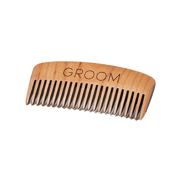Groom Men's Grooming - Beard Comb - Cherry Wood